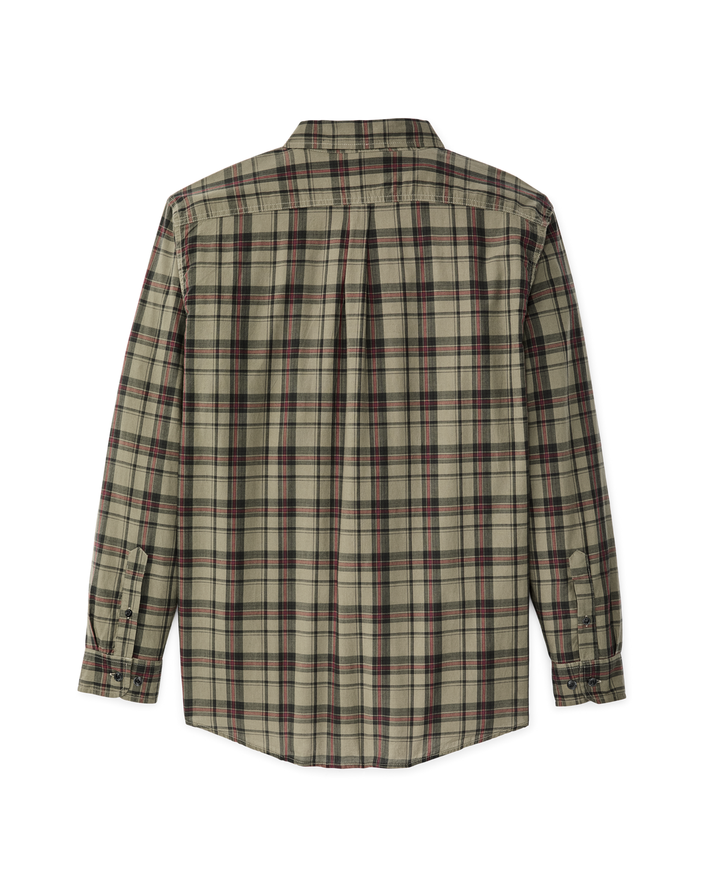 Madras Button-Down Shirt - Olive / Gravel Plaid