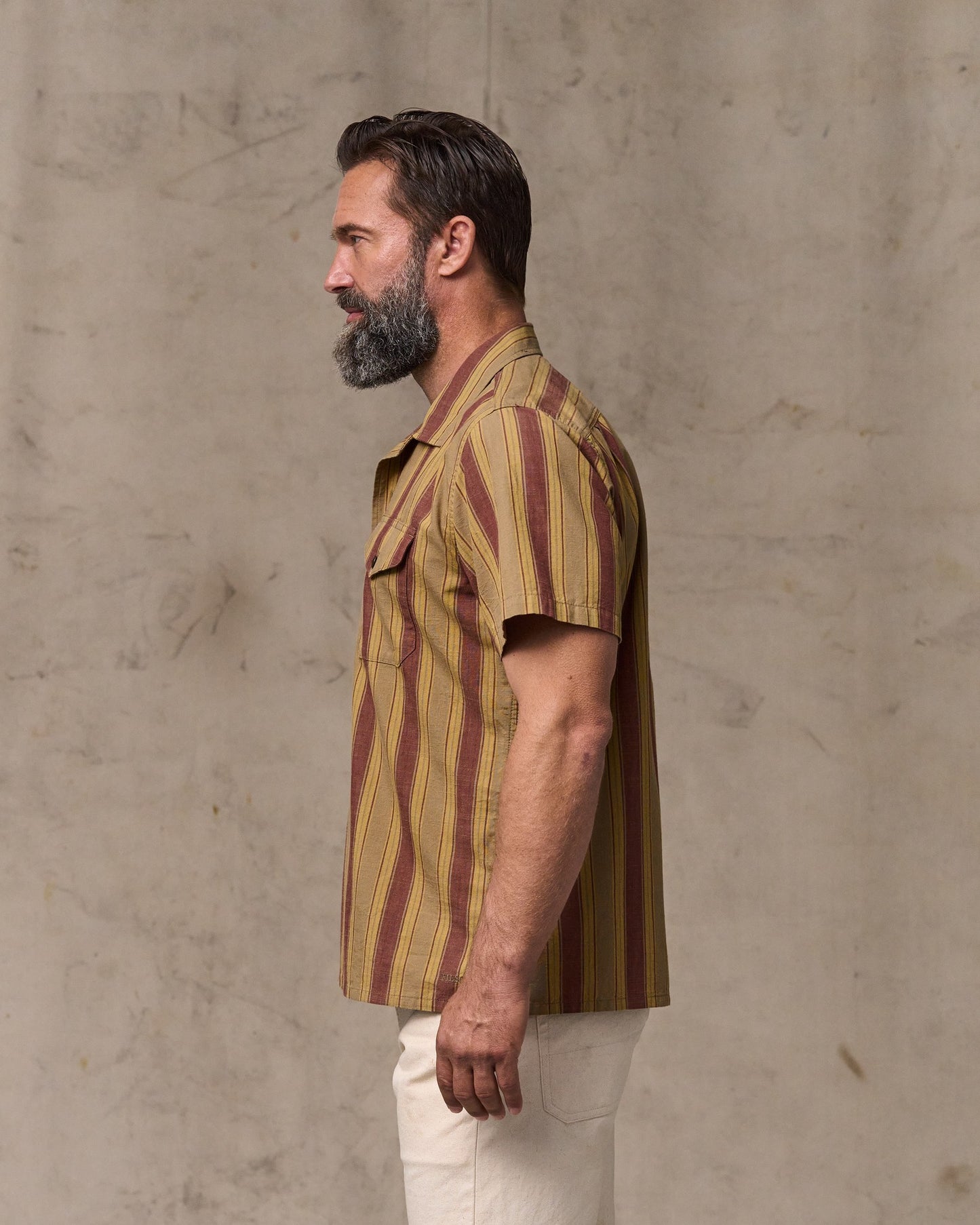 Chambray Camp Shirt - Brick / Tan