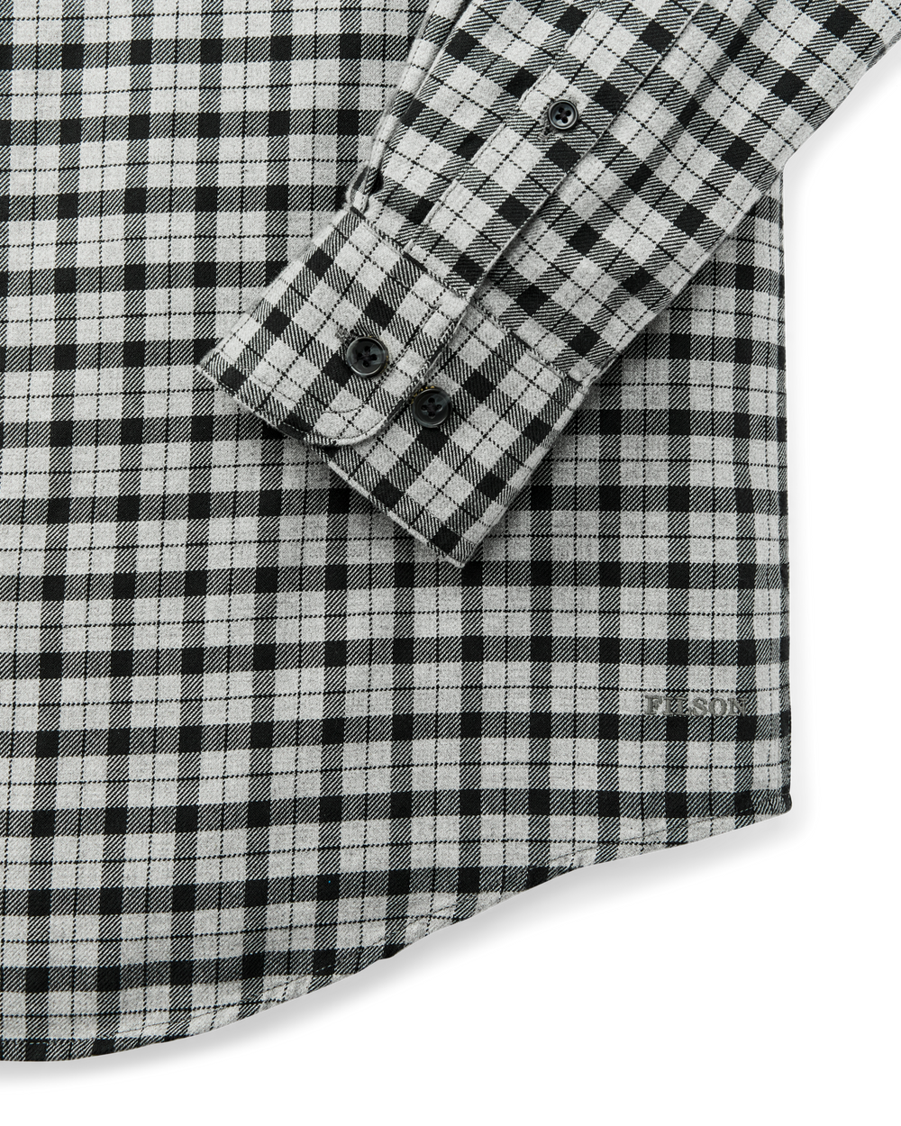 Alternate view of the Filson Lightweight Alaskan Guide Shirt - Light Charcoal Plaid