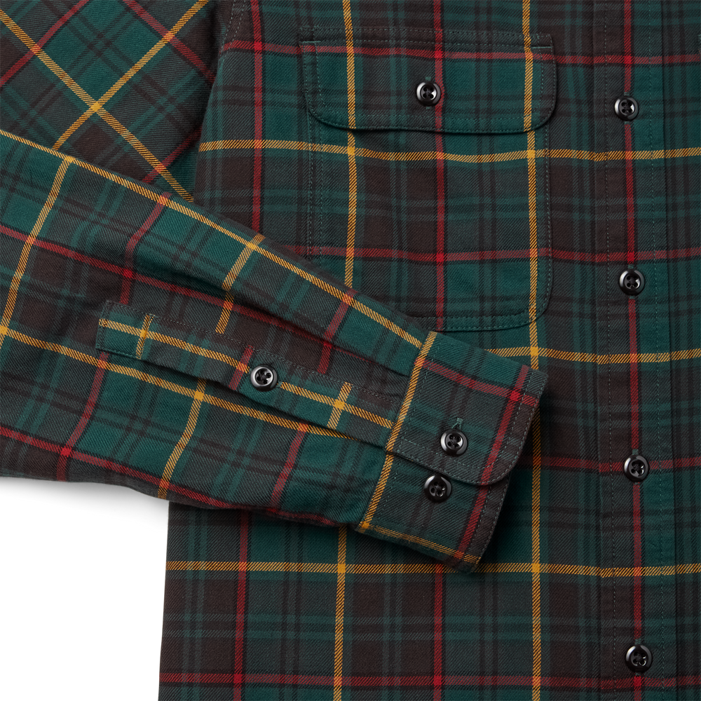 Alternate view of the Filson Scout Shirt - Hunter Green/brown Plaid