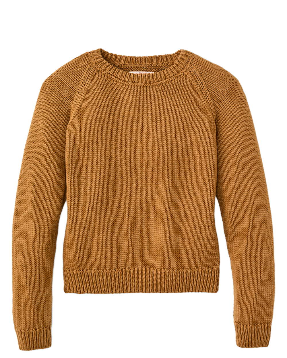 Women's Cotton Crewneck Sweater - Golden Brown