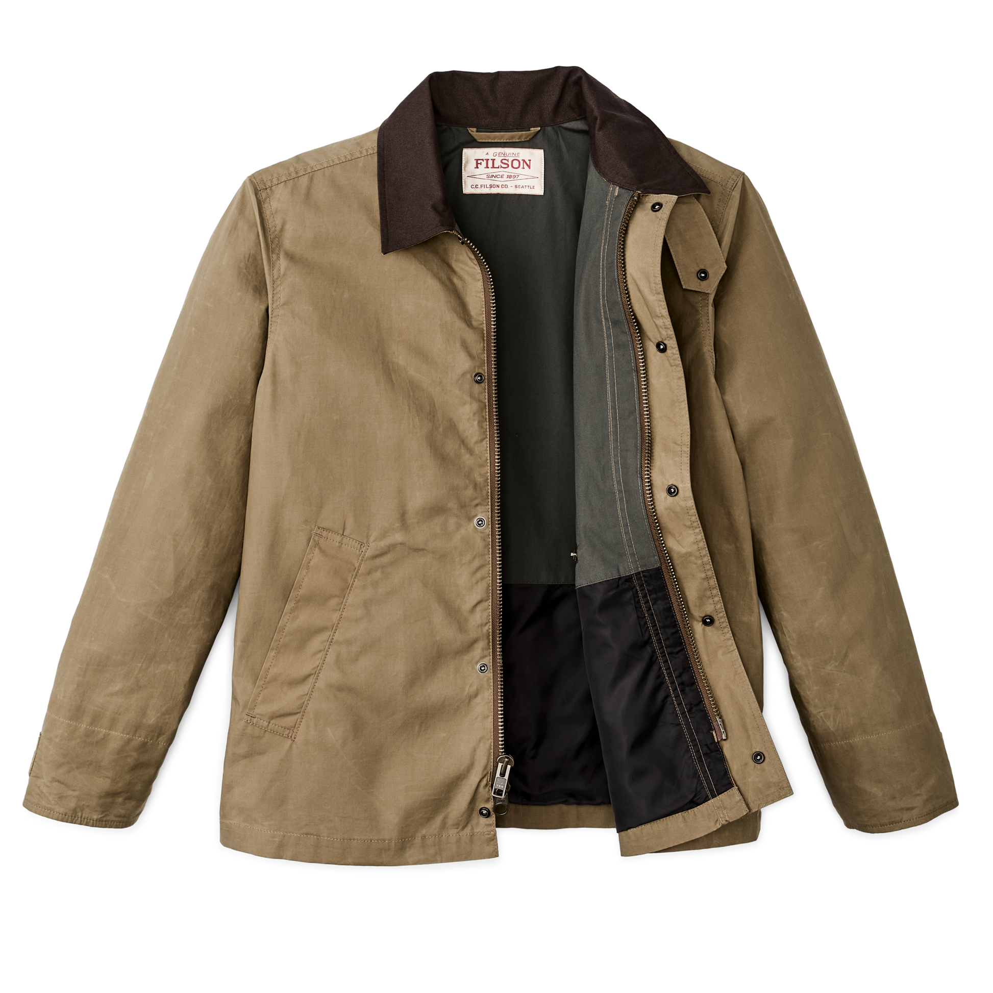 Dry Wax Short Field Jacket - Dark Beige | Filson Dry Wax Short Field Jacket - Dark Beige | Filson
