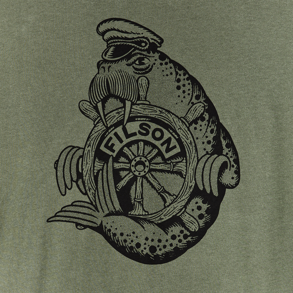 Alternate view of the Filson Ranger Graphic T-shirt - Service Green / Walrus
