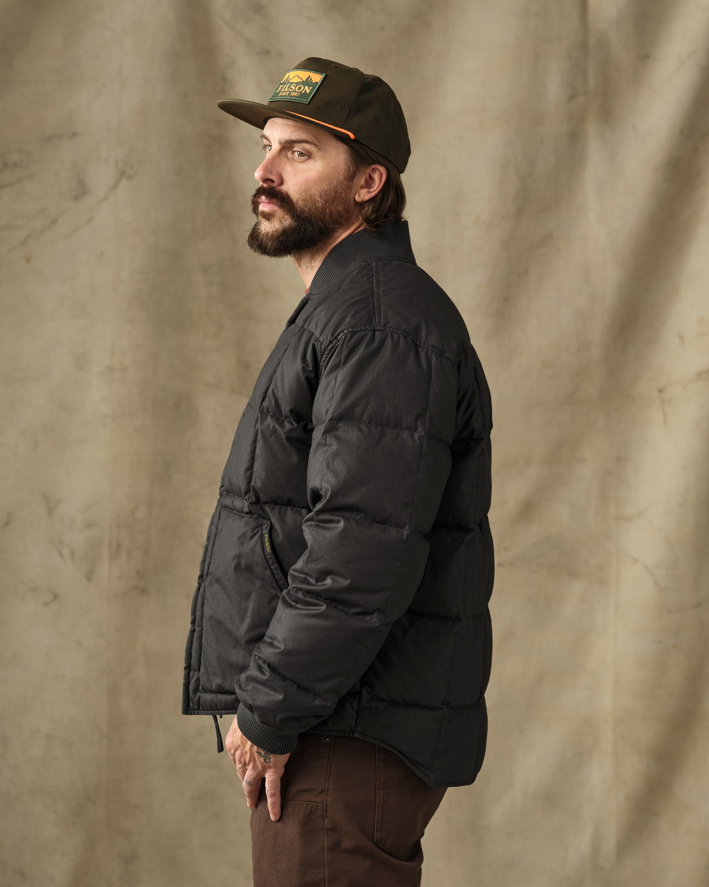 Heritage Cotton Down Jacket - Black