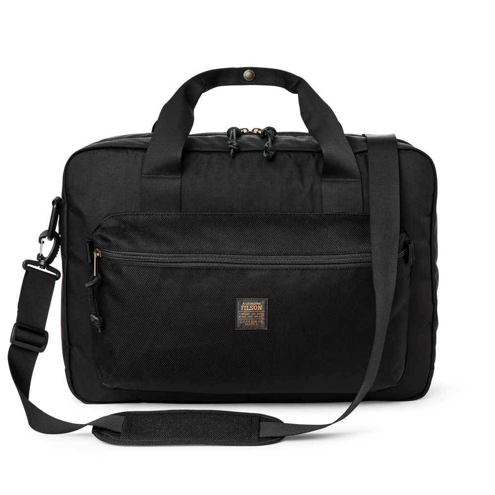 Front-facing image of the Filson Surveyor Pullman Pack - Black