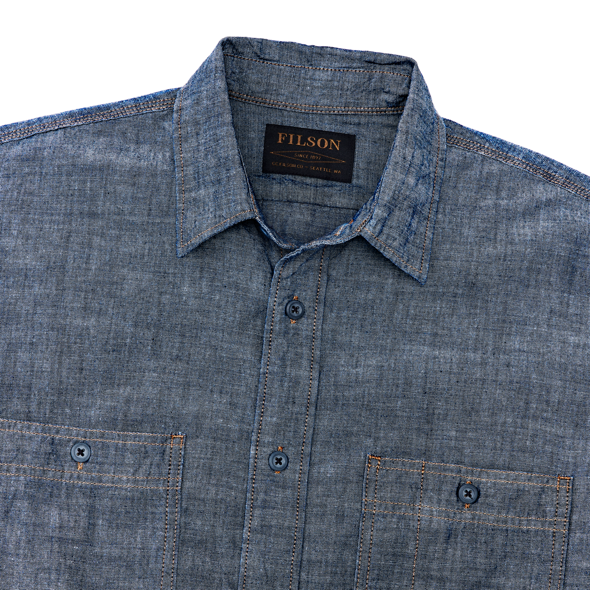 Men's Long Sleeve Chambray CPO Shirt | Filson Men's Long Sleeve Chambray CPO Shirt | Filson