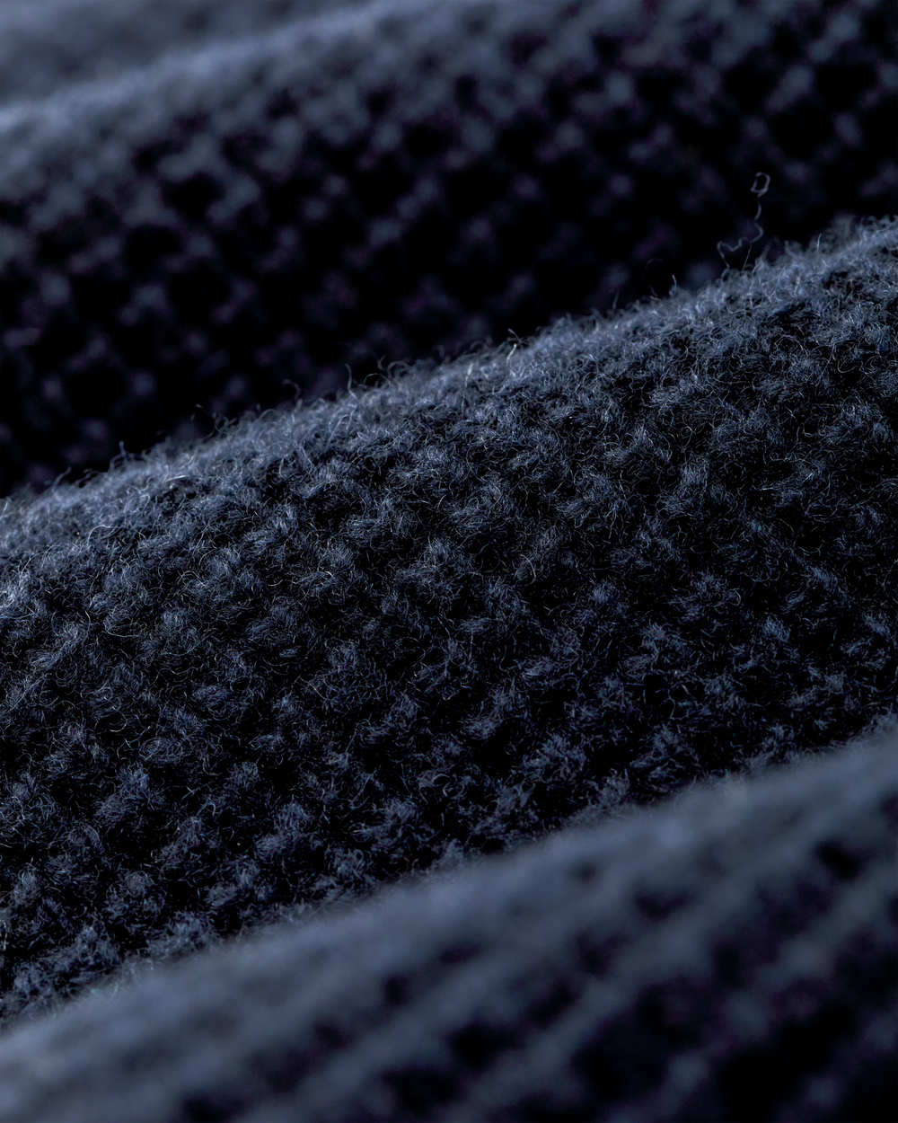 Waffle Knit Triangle Scarf - Dark Navy