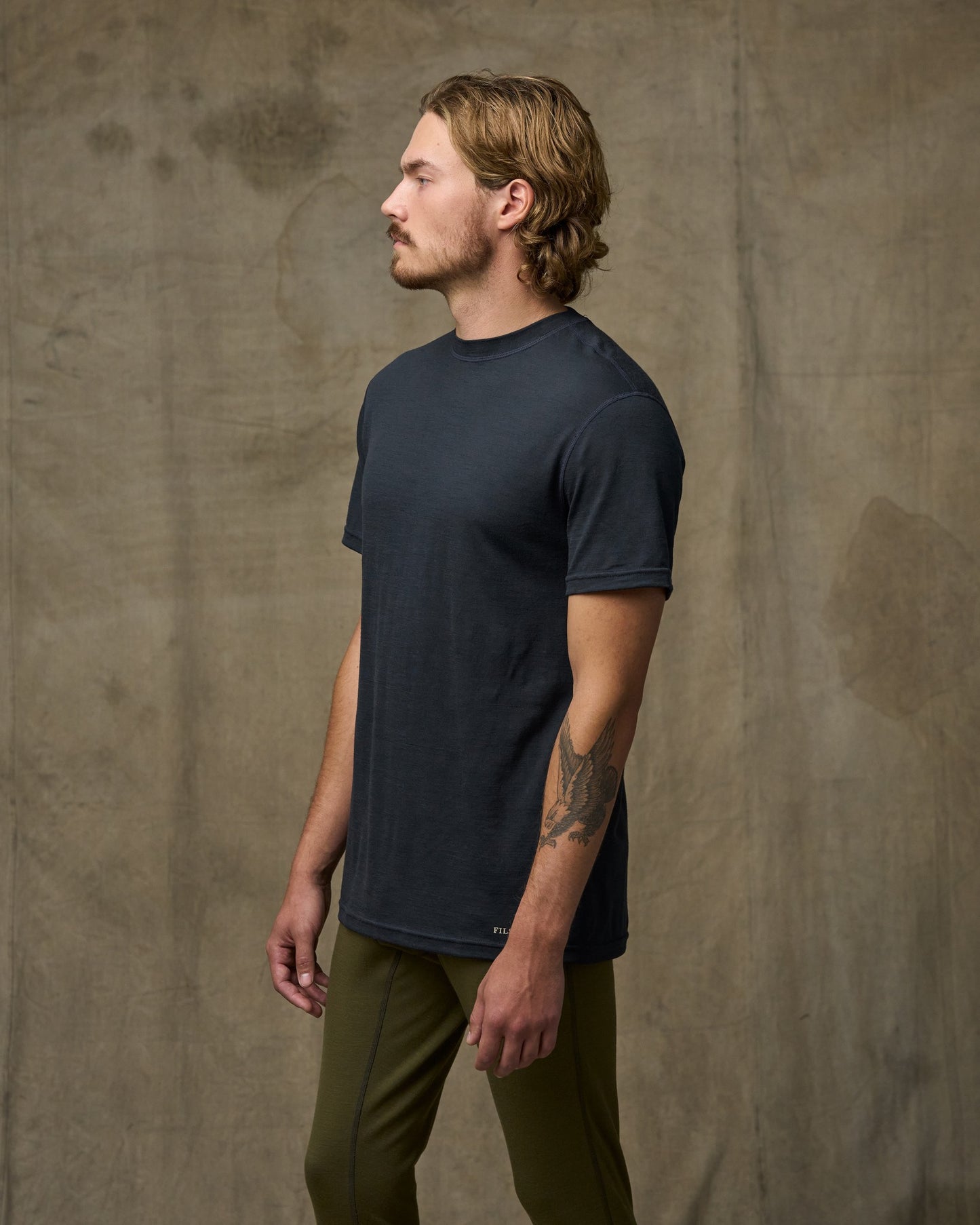 210g Merino Wool Short Sleeve Crewneck - Dark Navy
