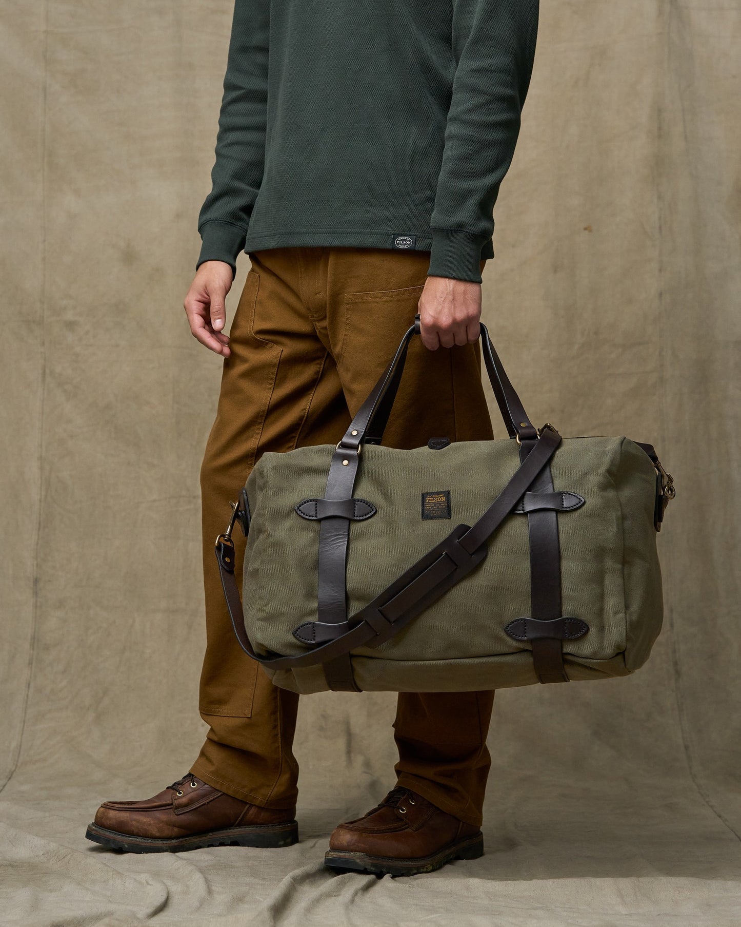 Medium Rugged Twill Duffle Bag - Otter Green