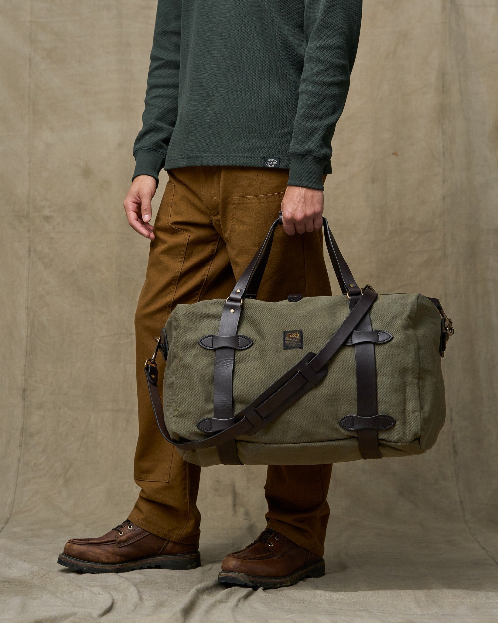 Medium Rugged Twill Duffle Bag - Otter Green
