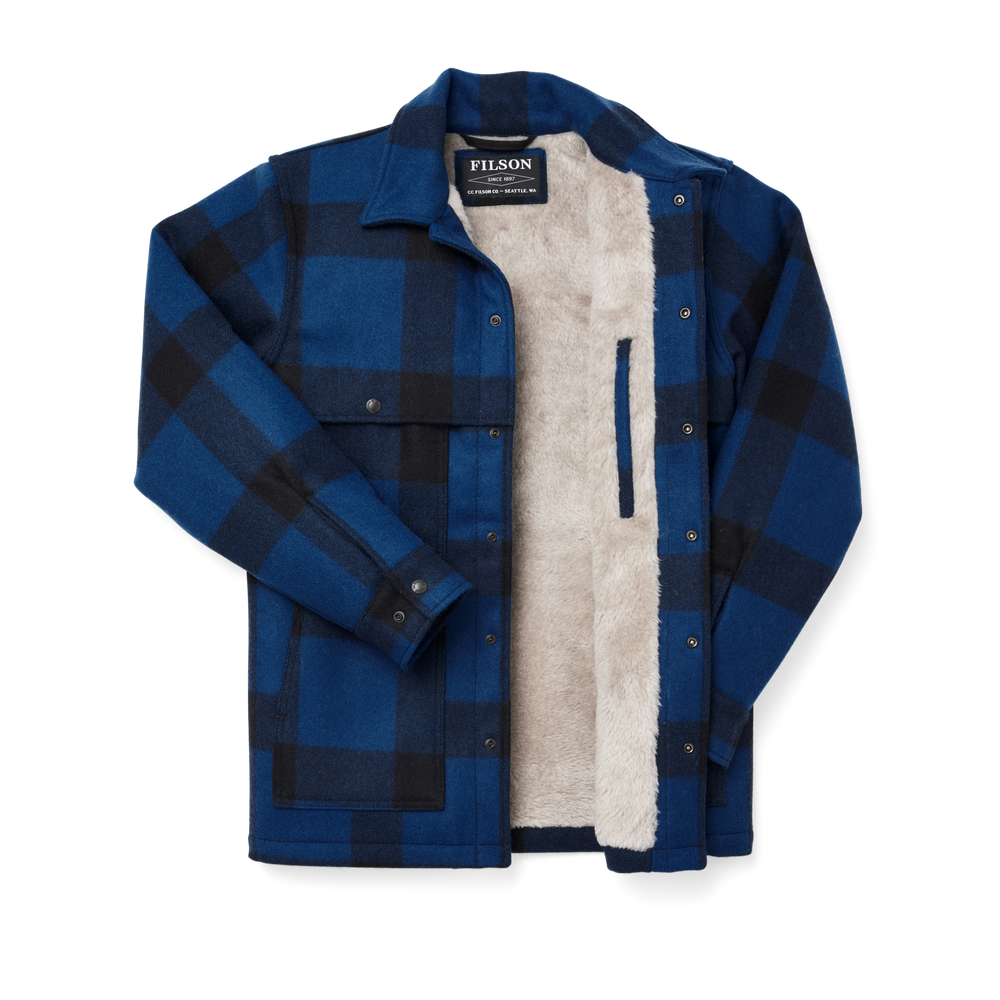 Alternate view of the Filson Lined Wool Cape Coat - Cobalt Blue / Black