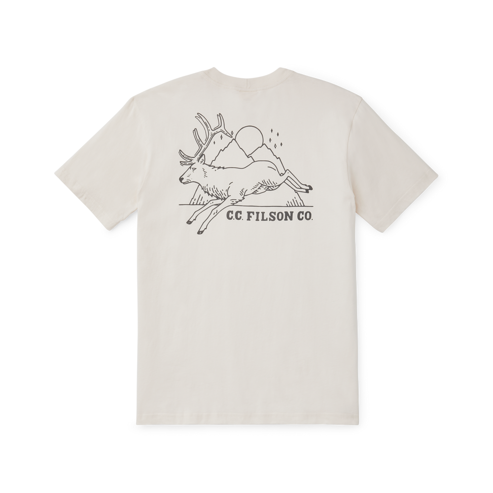 Alternate view of the Filson S/s Lightweight Outfitter T-shirt - Natural (leaping Elk)