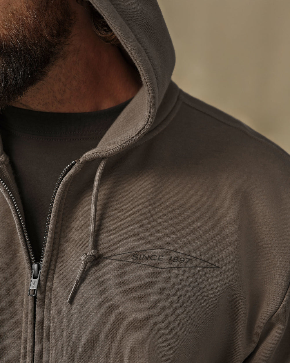 Diamond Graphic Full-Zip Hoodie - Hawk Brown