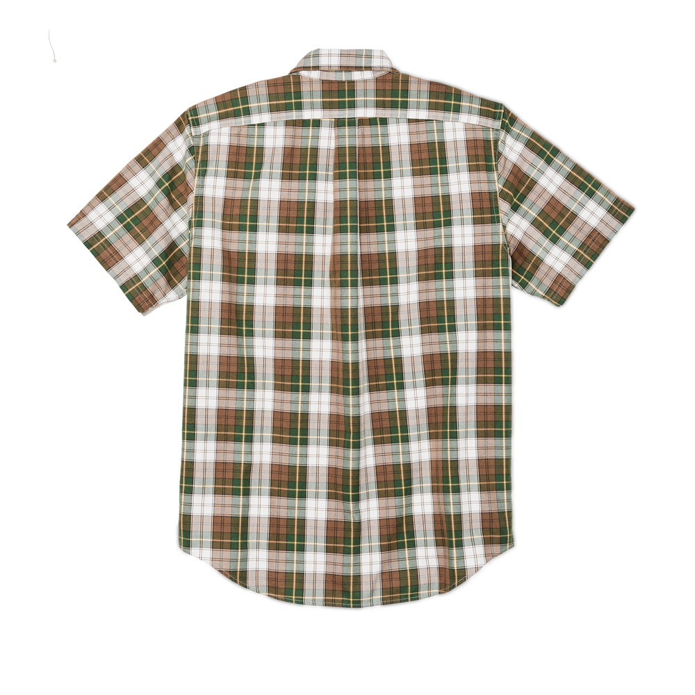 Alternate view of the Filson Short Sleeve Lightweight Alaskan Guide Shirt  - Green / White / Brown Plaid