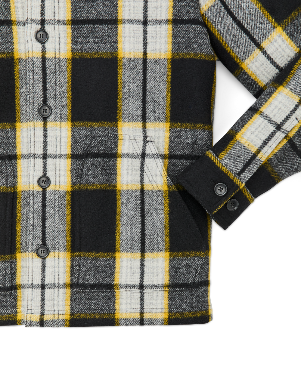 Mackinaw Wool 1972 Coat - Black / Yellow Plaid