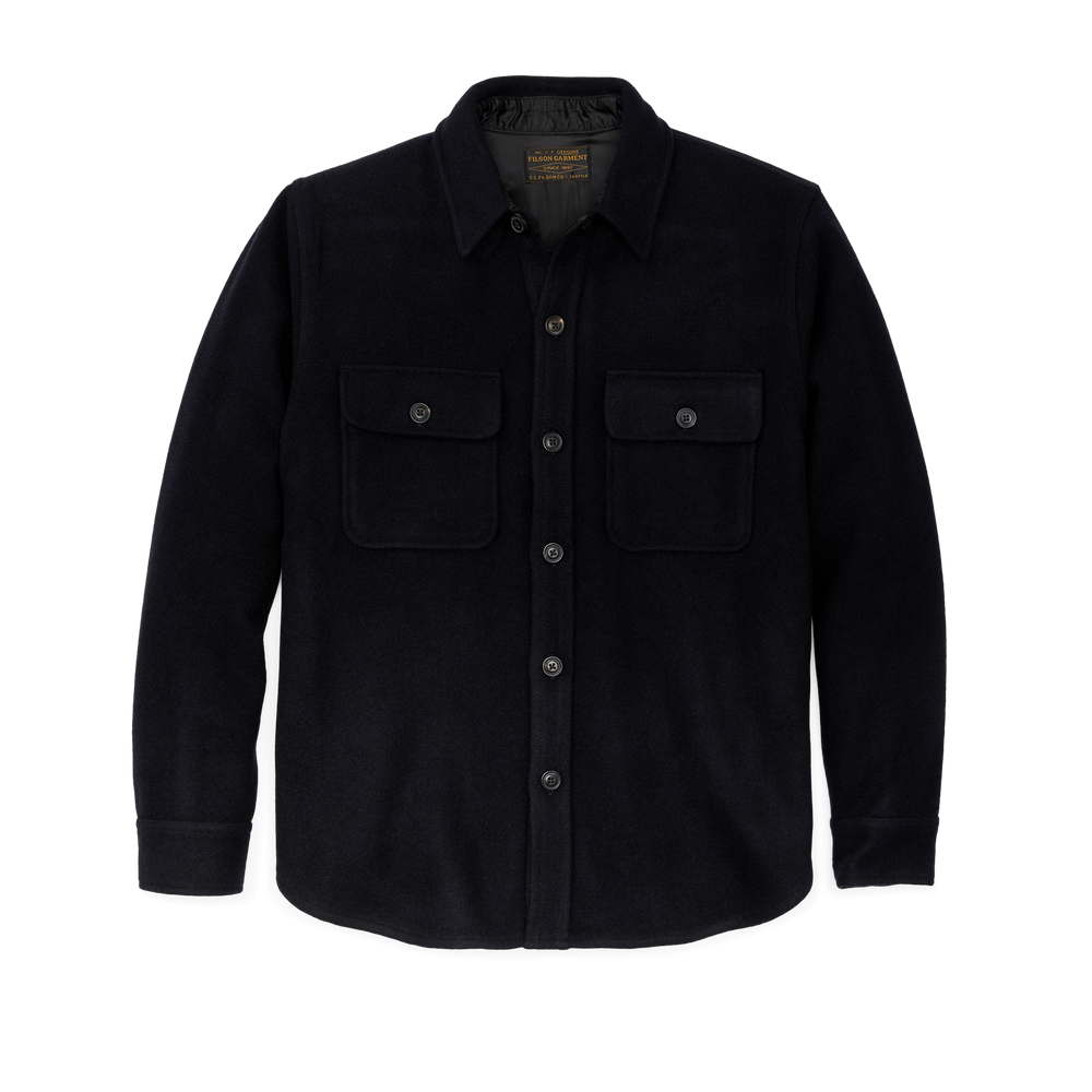 Front-facing image of the Filson Cpo Wool Jac-shirt - Dark Navy