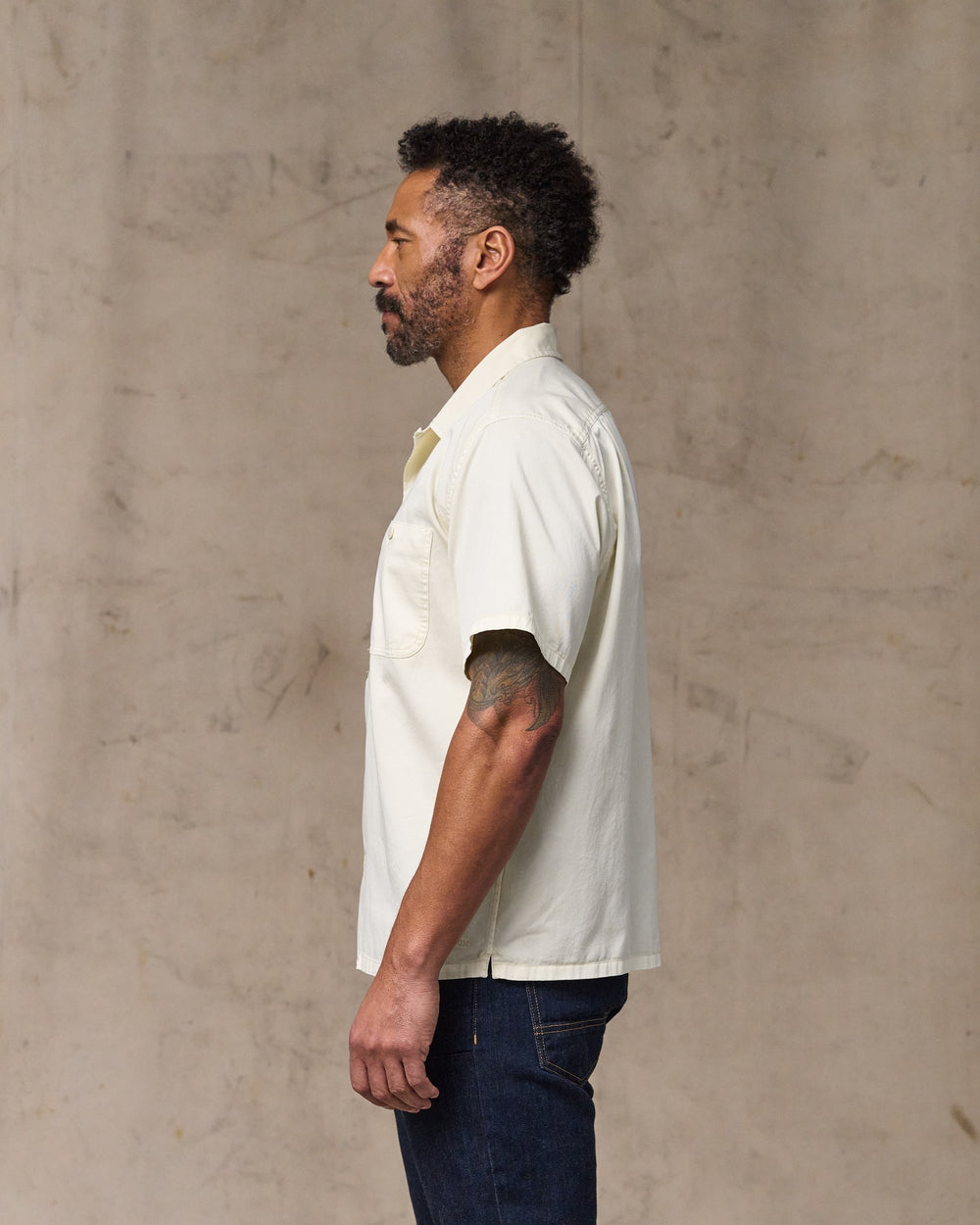 Short Sleeve 4.5-oz. Twill Shirt - Ivory