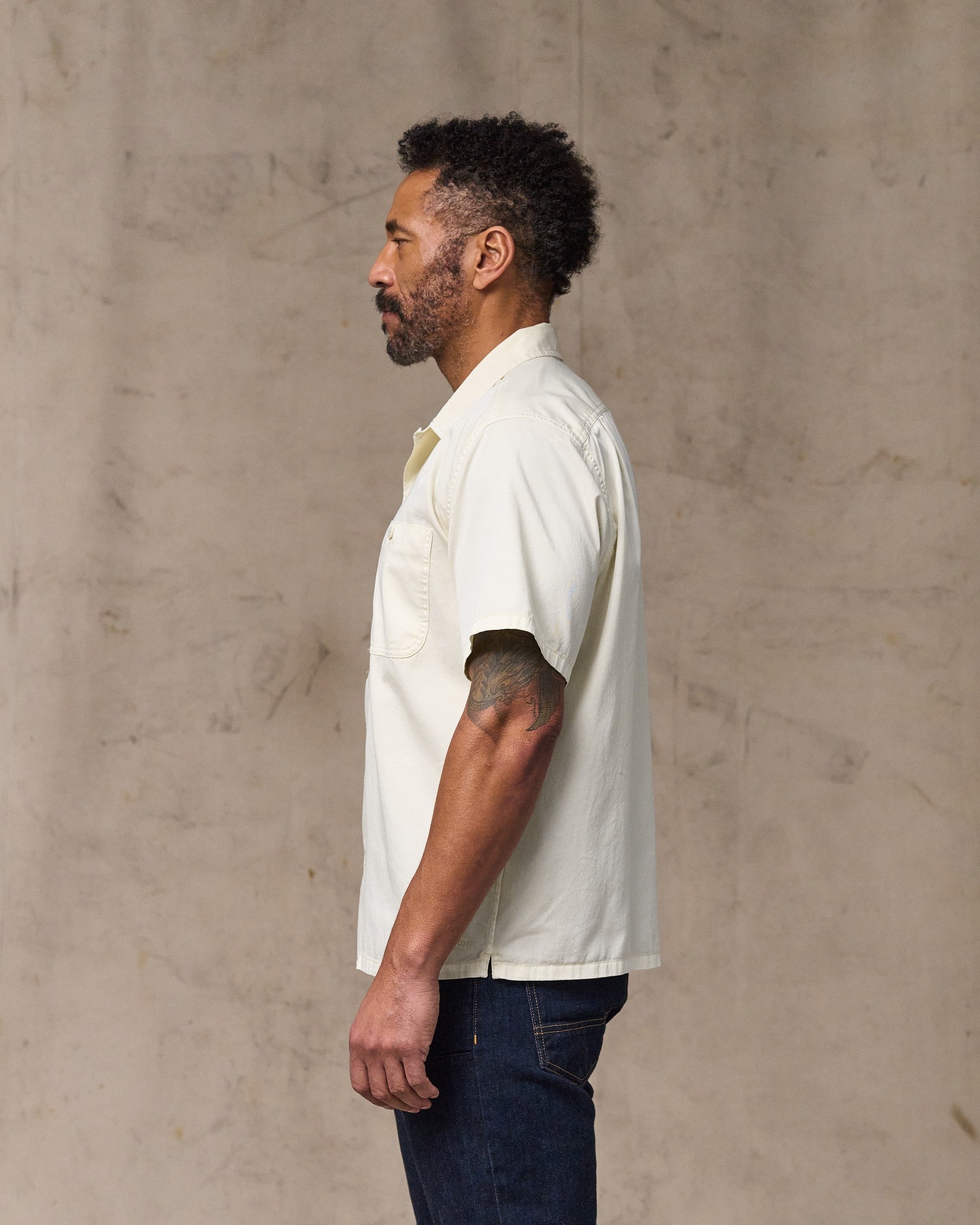 Short Sleeve 4.5-oz. Twill Shirt - Ivory