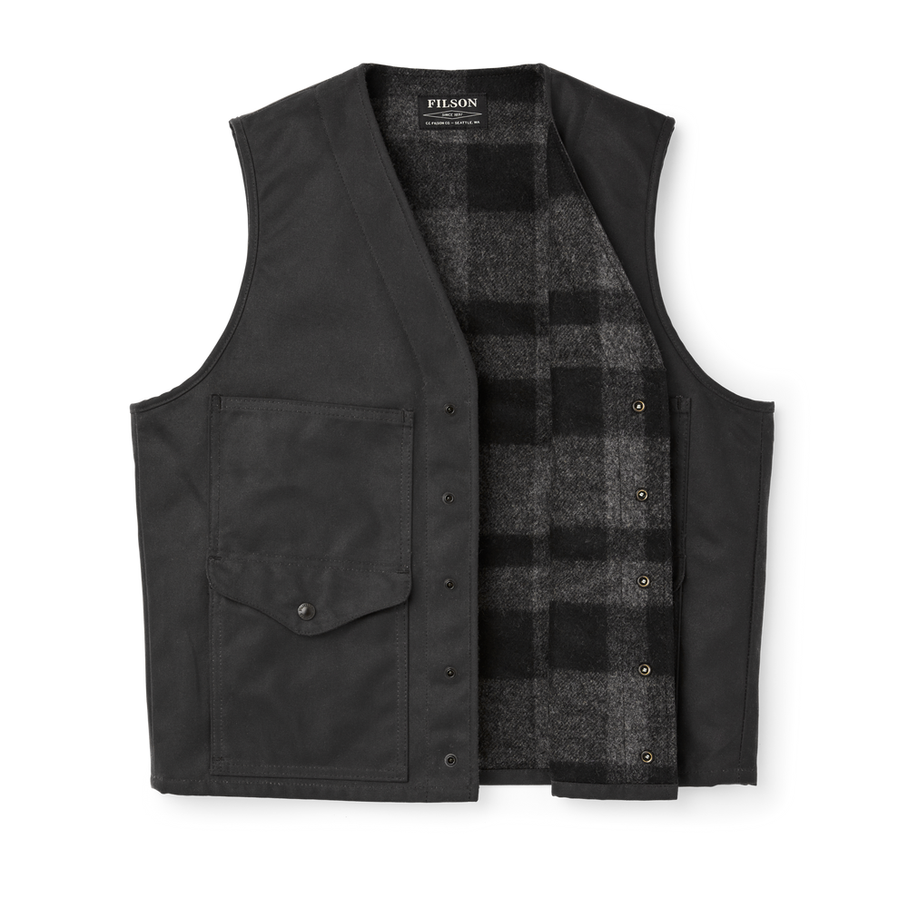 Alternate view of the Filson Mackinaw Wool Lined Tin Cloth Vest - Cinder