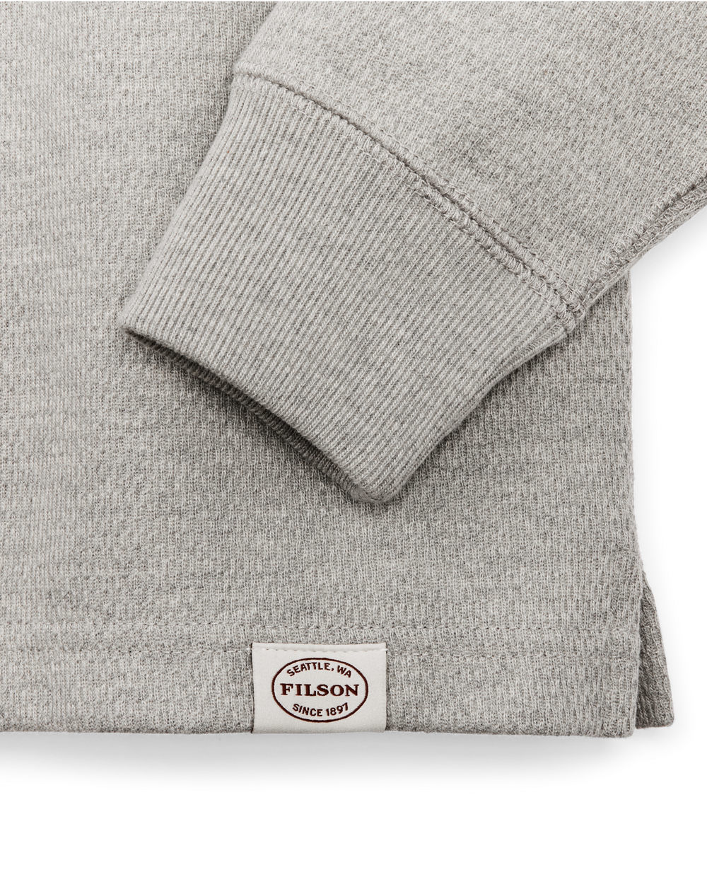 Alternate view of the Filson Waffle Knit Thermal Crewneck - Light Heather Gray