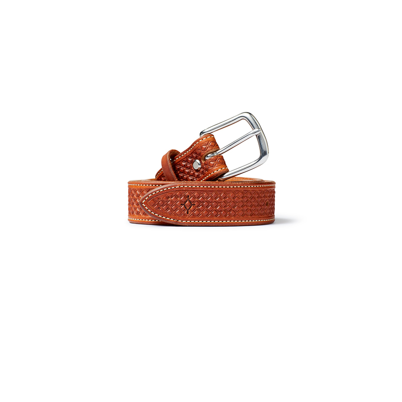 Ranchlands Stamped Belt - Dark Brown