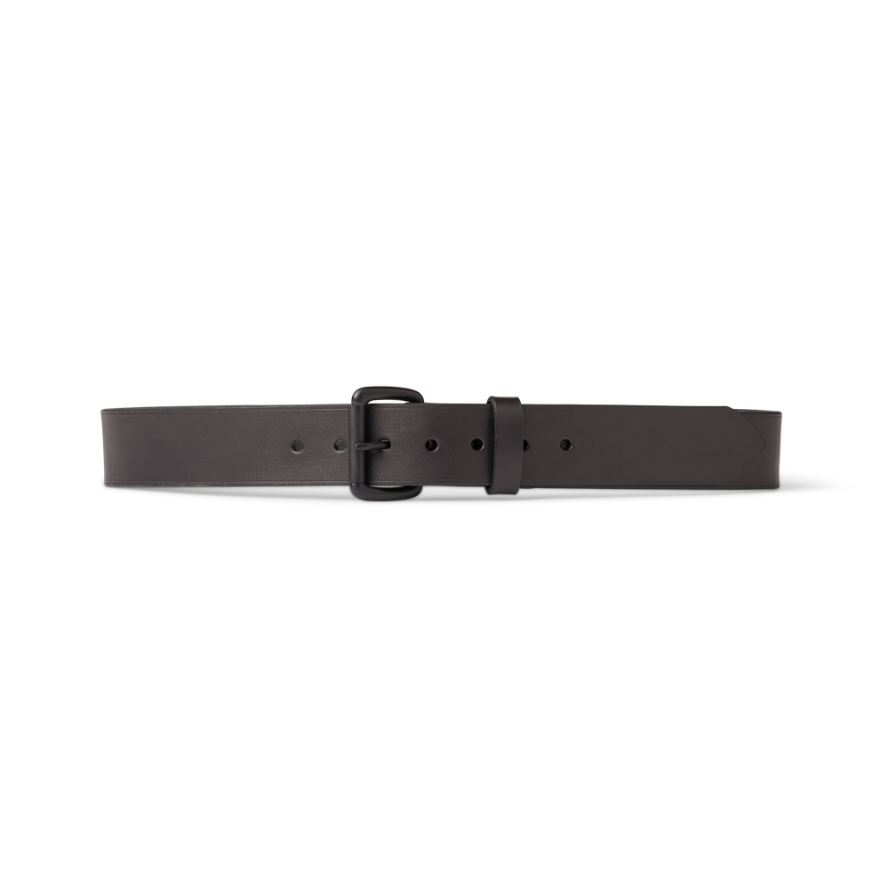Front-facing image of the Filson 1 1/2" Bridle Leather Belt - Black/black
