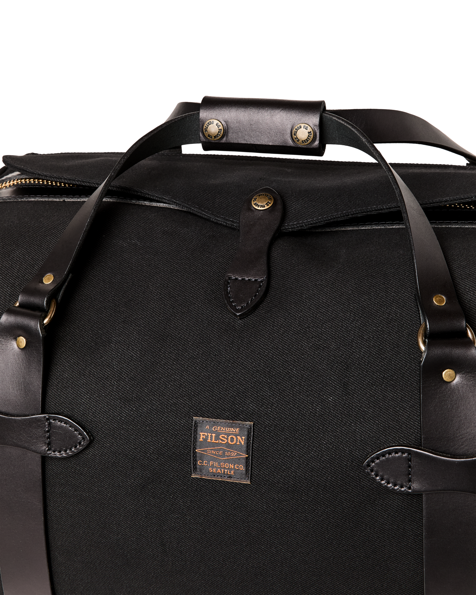 Alternate view of the Filson Medium Rugged Twill Duffle Bag - Black