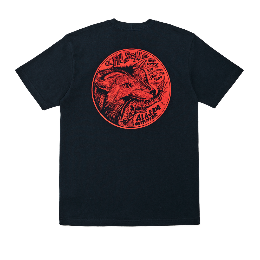Alternate view of the Filson Ballard Wolf S/s Outfitter Graphic T-shirt - Dark Navy