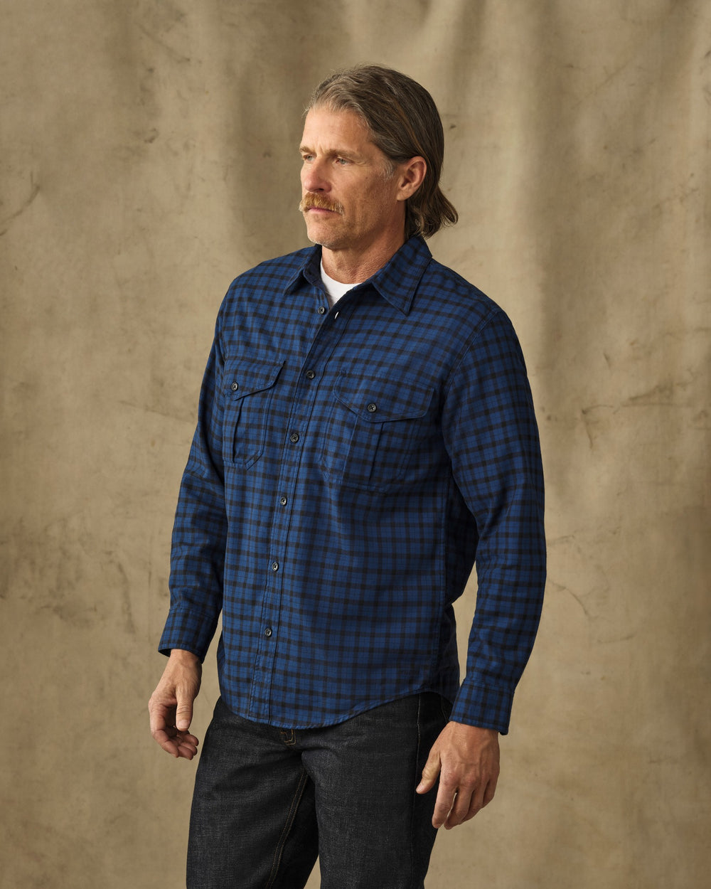 Lightweight Alaskan Guide Shirt - Deep Blue / Black Plaid
