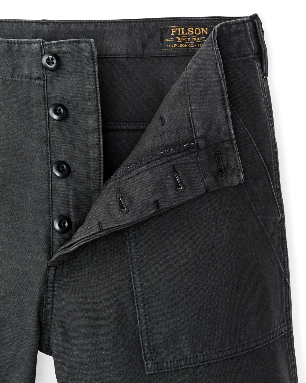 Field Supply Shorts - Washed Faded Black