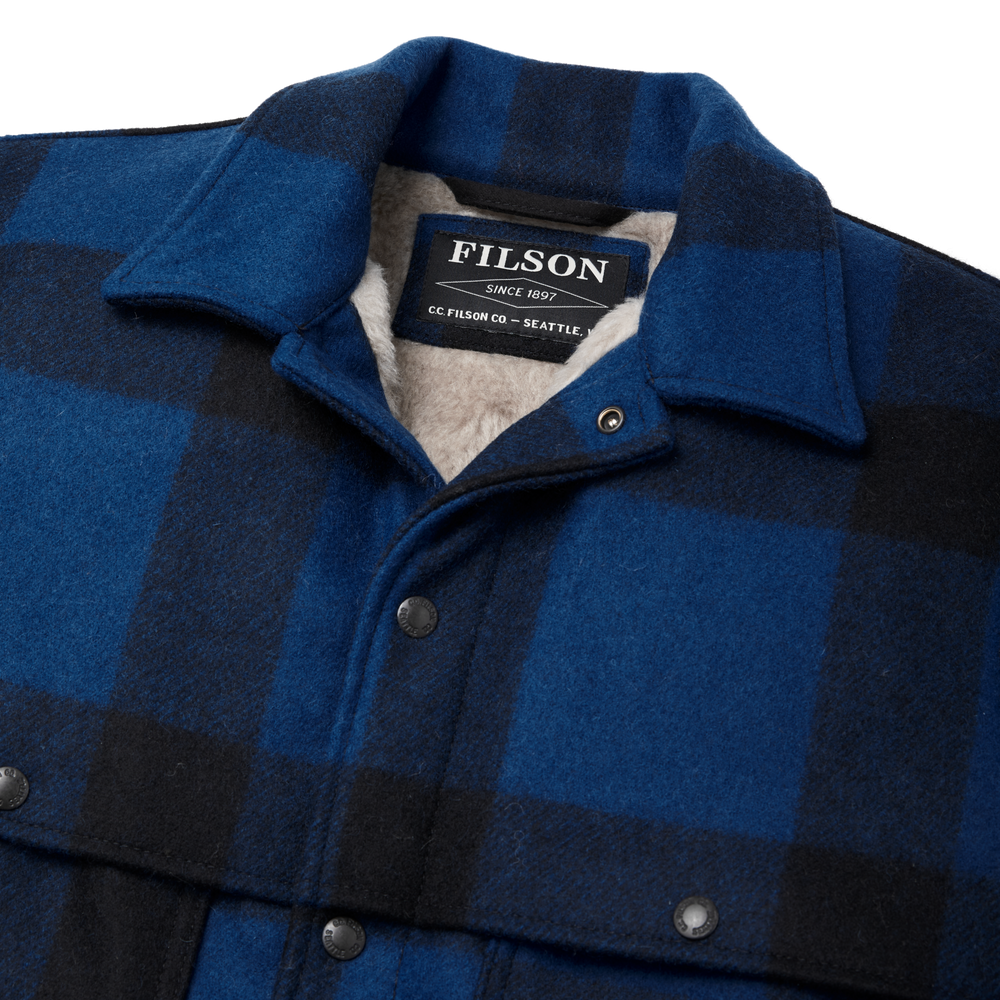 Alternate view of the Filson Lined Wool Cape Coat - Cobalt Blue / Black