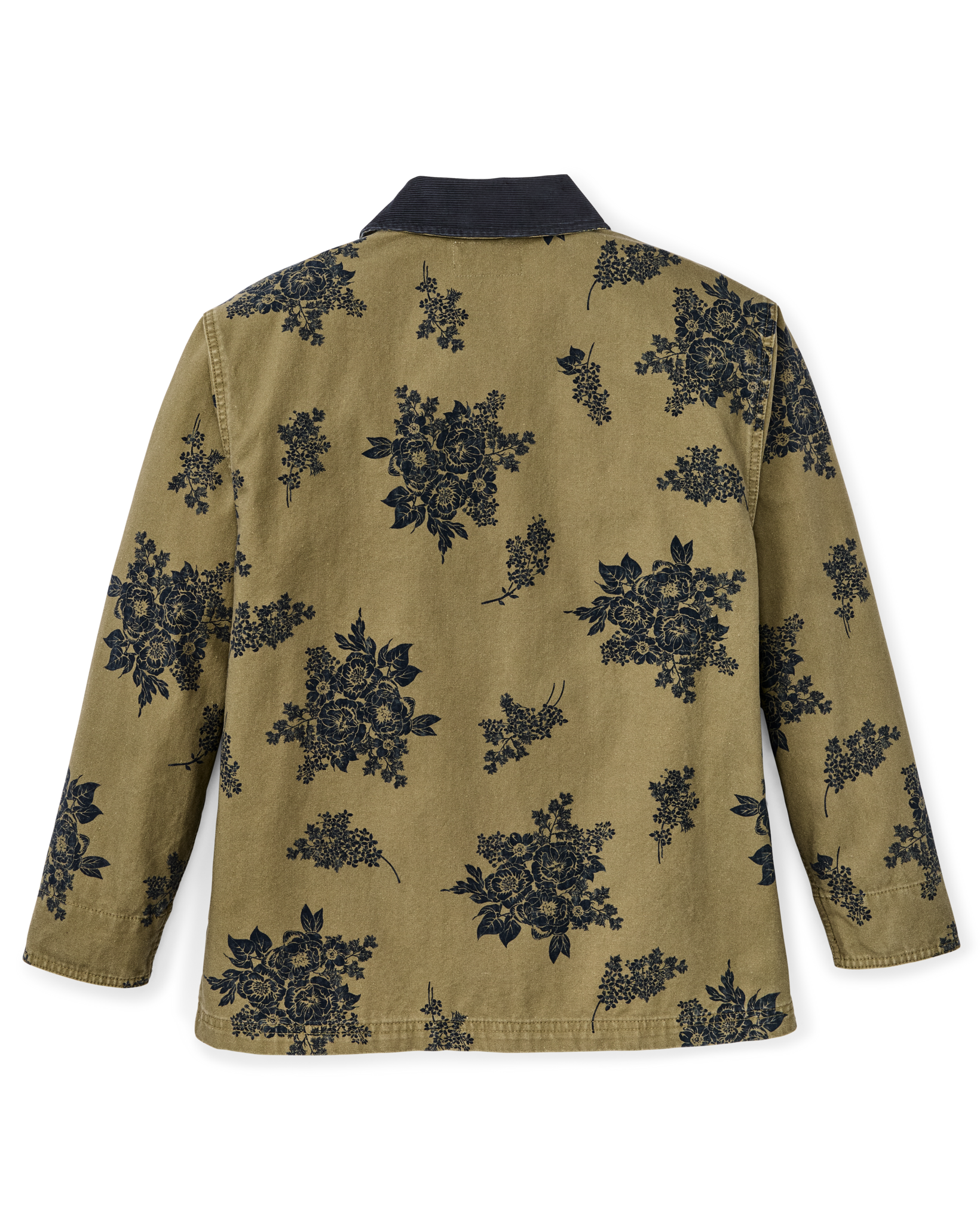 Women's Canvas Barn Coat - Olive / Floral Print