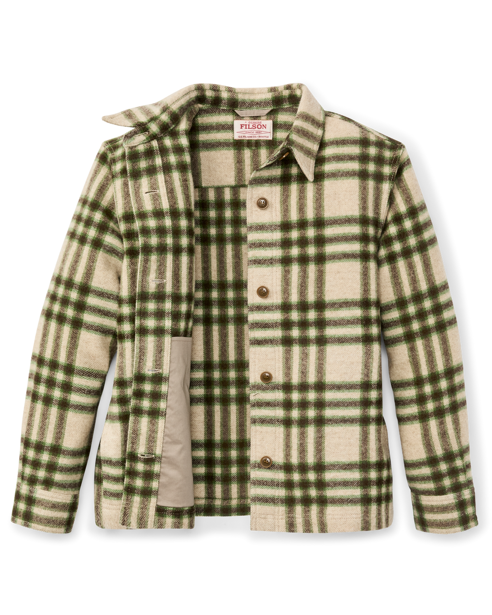 Women's Wool Overshirt - Natural / Brown Multicolor