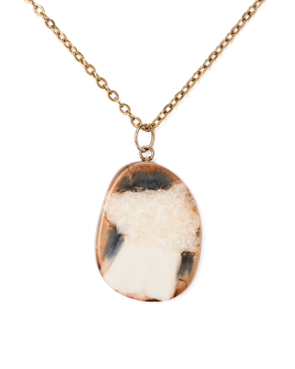 Ivory Jacks  14k Fossil Tusk Pendant - 14kyg