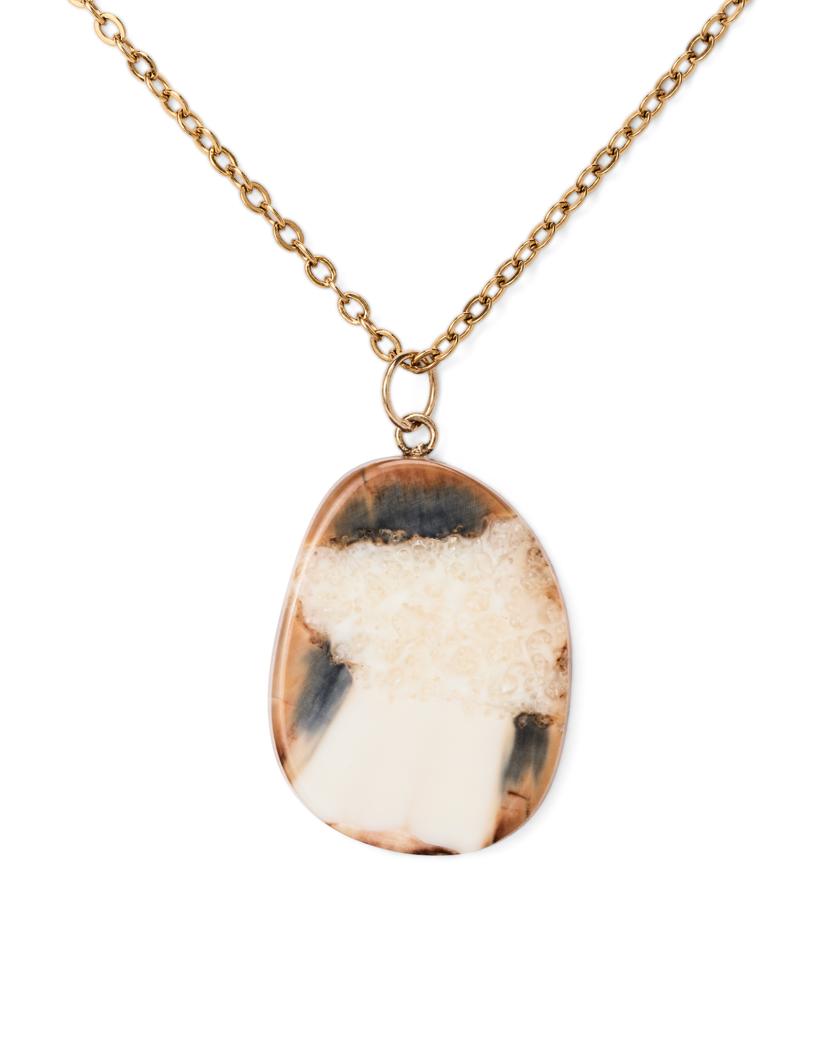 Ivory Jacks  14k Fossil Tusk Pendant - 14kyg