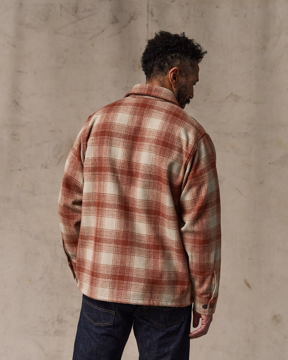Wool Jac-shirt - Brick Multi Plaid