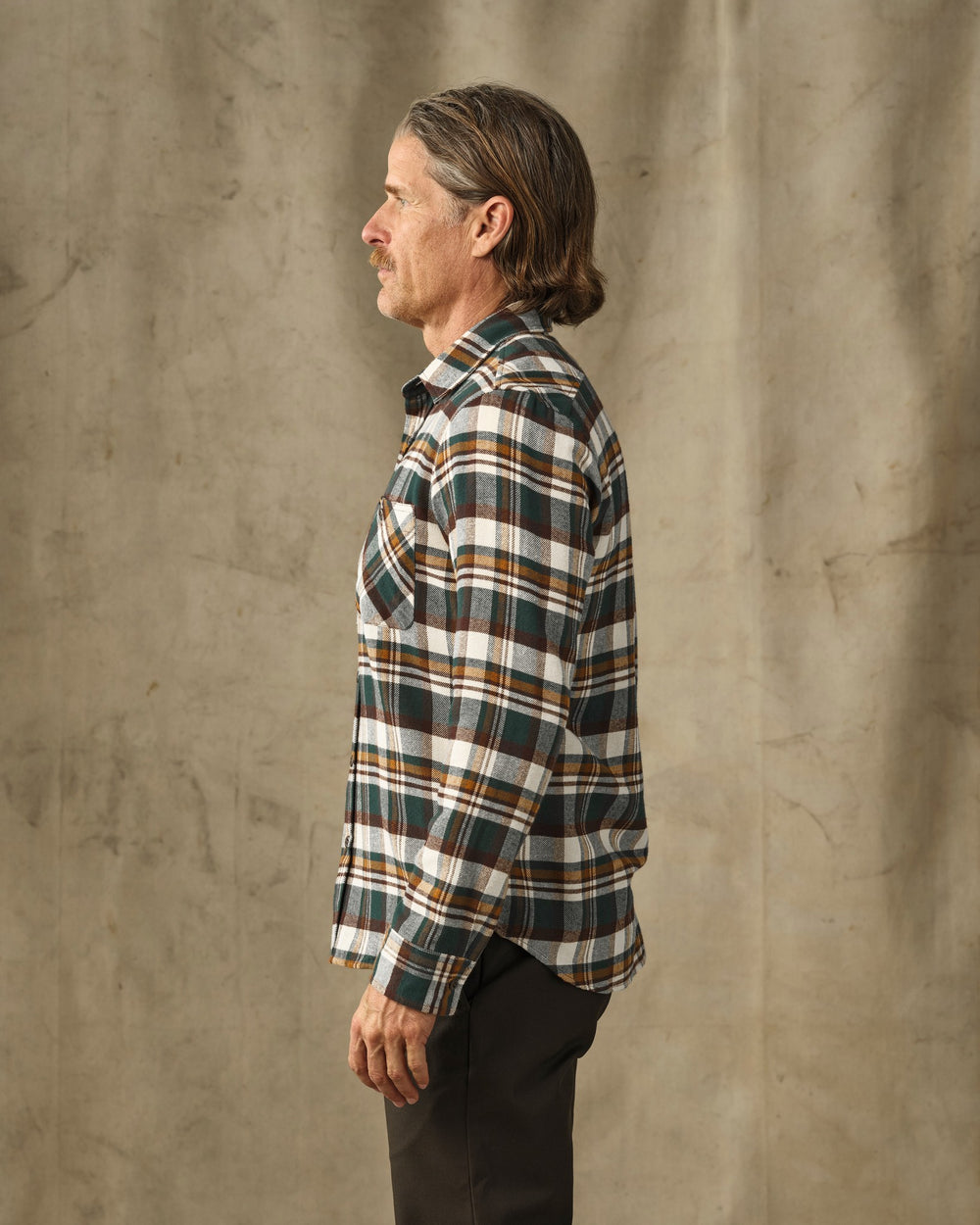 Rangeland Flannel Shirt - Green / Bronze Plaid