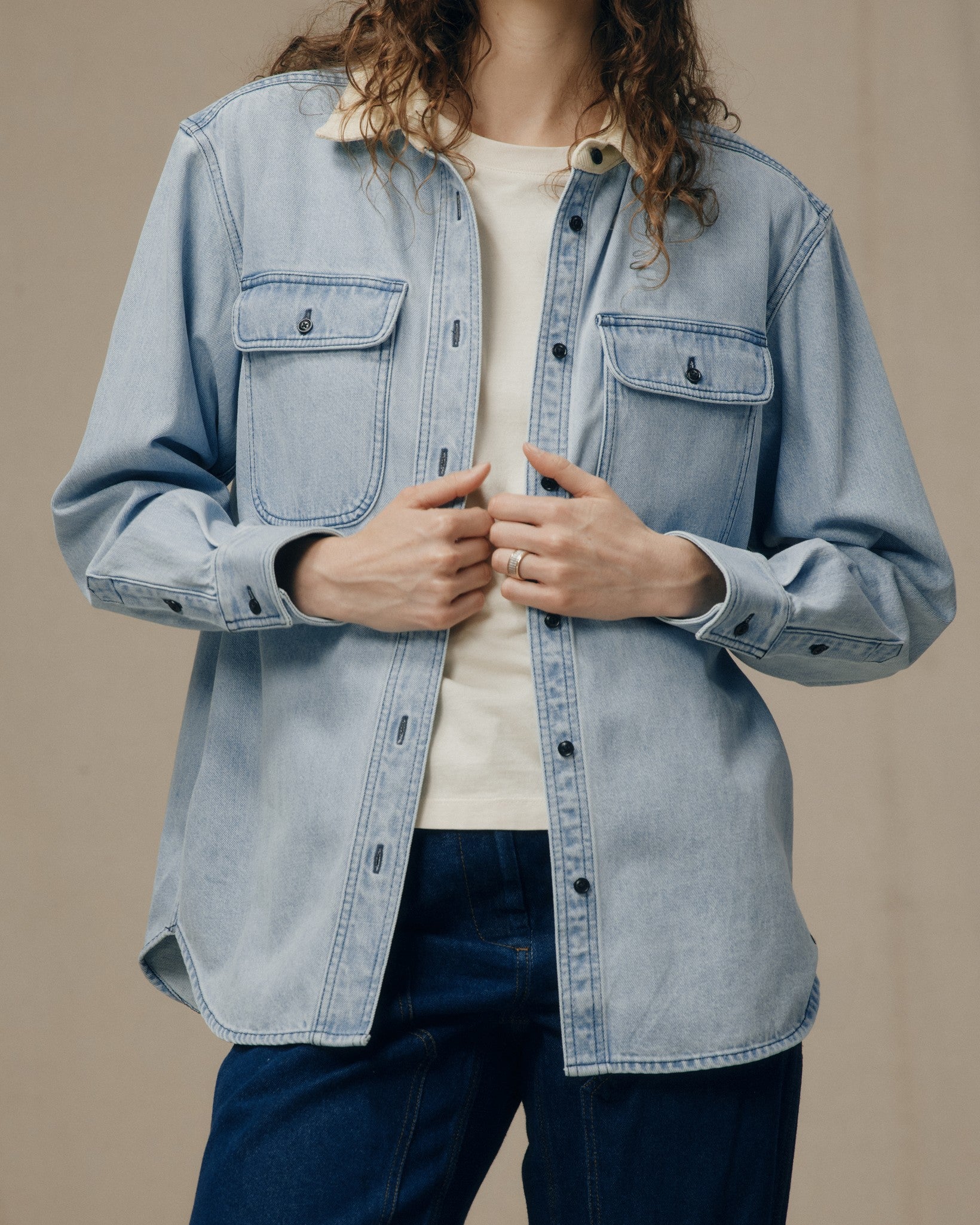 Women's Denim Work Shirt - Light Indigo