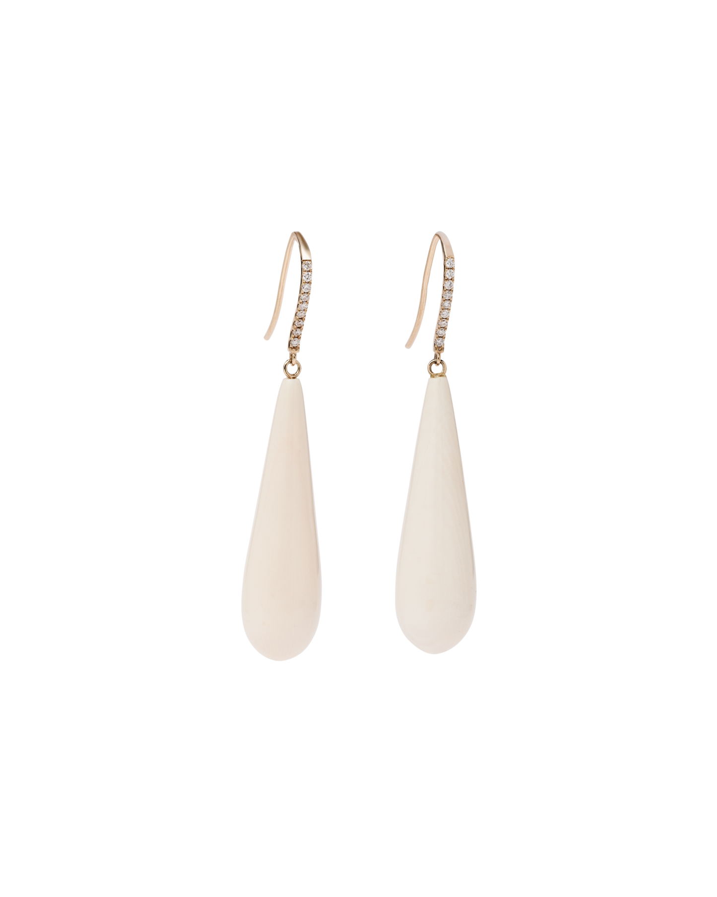 Ivory Jacks Mammoth Drop Diamond Pave Earrings - 14kyg