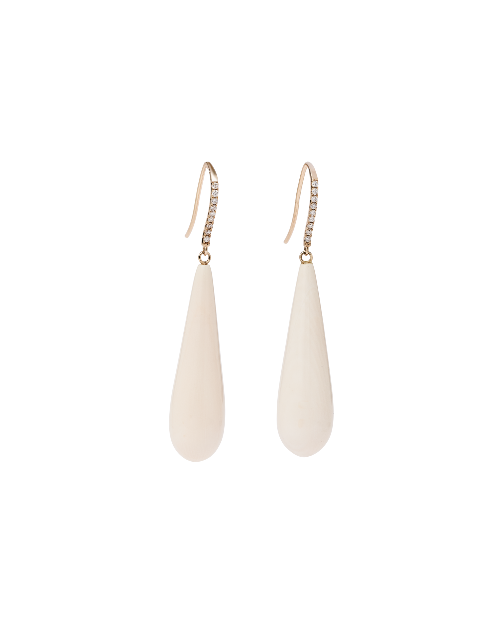 Ivory Jacks Mammoth Drop Diamond Pave Earrings - 14kyg