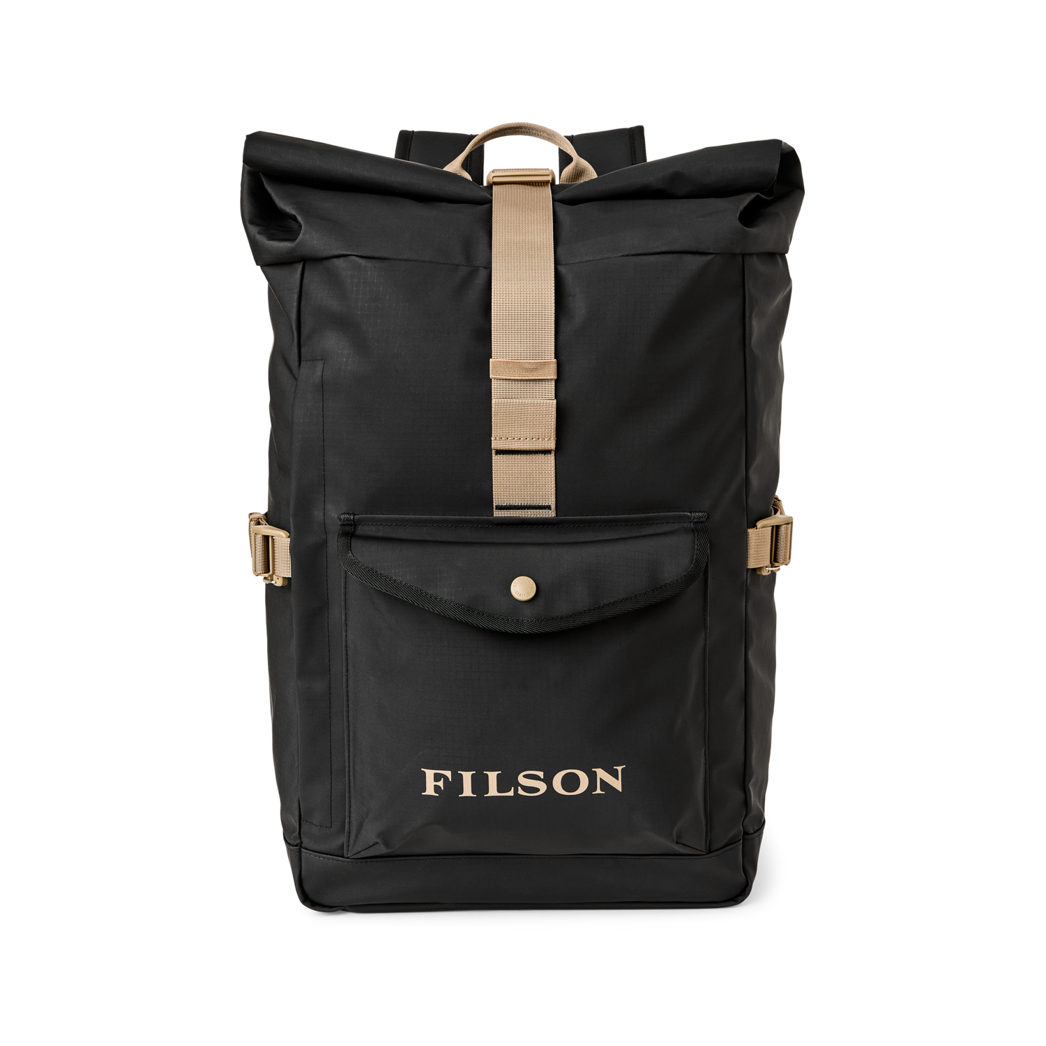 Front-facing image of the Filson All-Weather Backpack - Black / Covert
