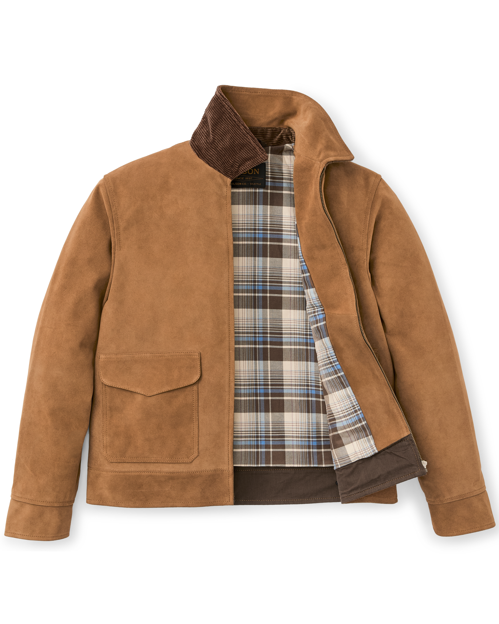 Alternate view of the Filson Leather Hadlock Jacket - Saddle Brown