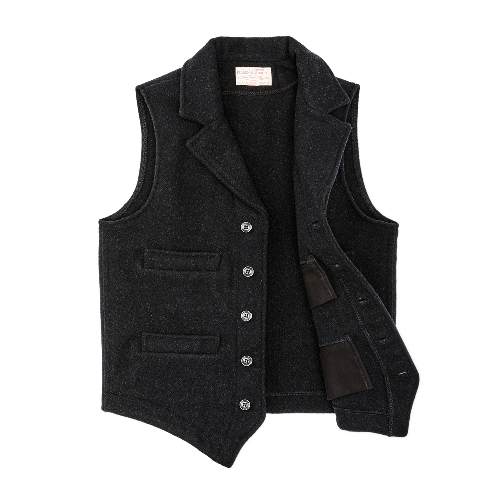 Alternate view of the Filson Western Vest - Charcoal