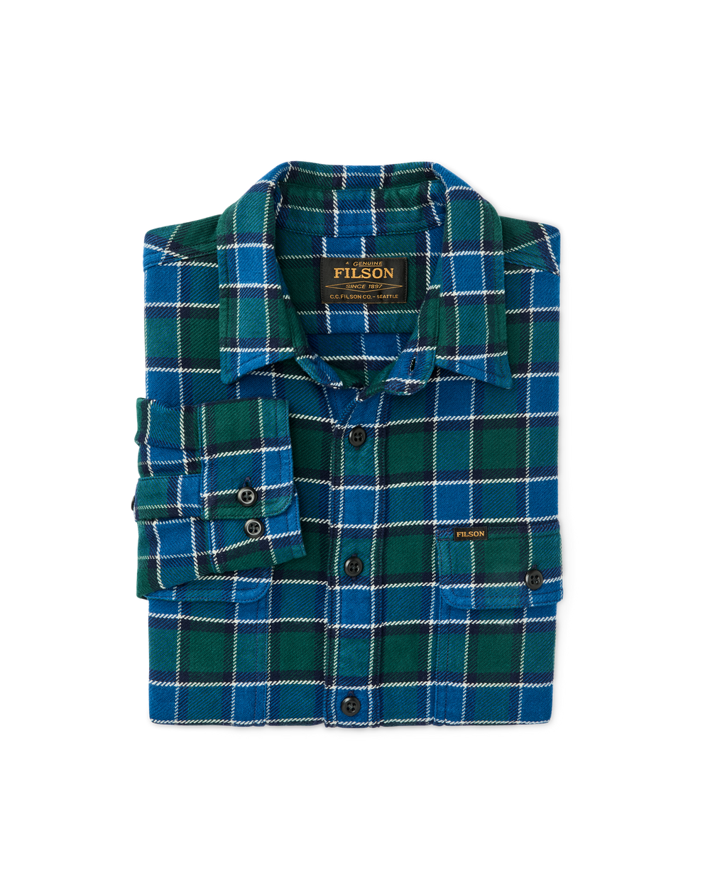 Vintage Flannel Work Shirt - Blue / Green Plaid