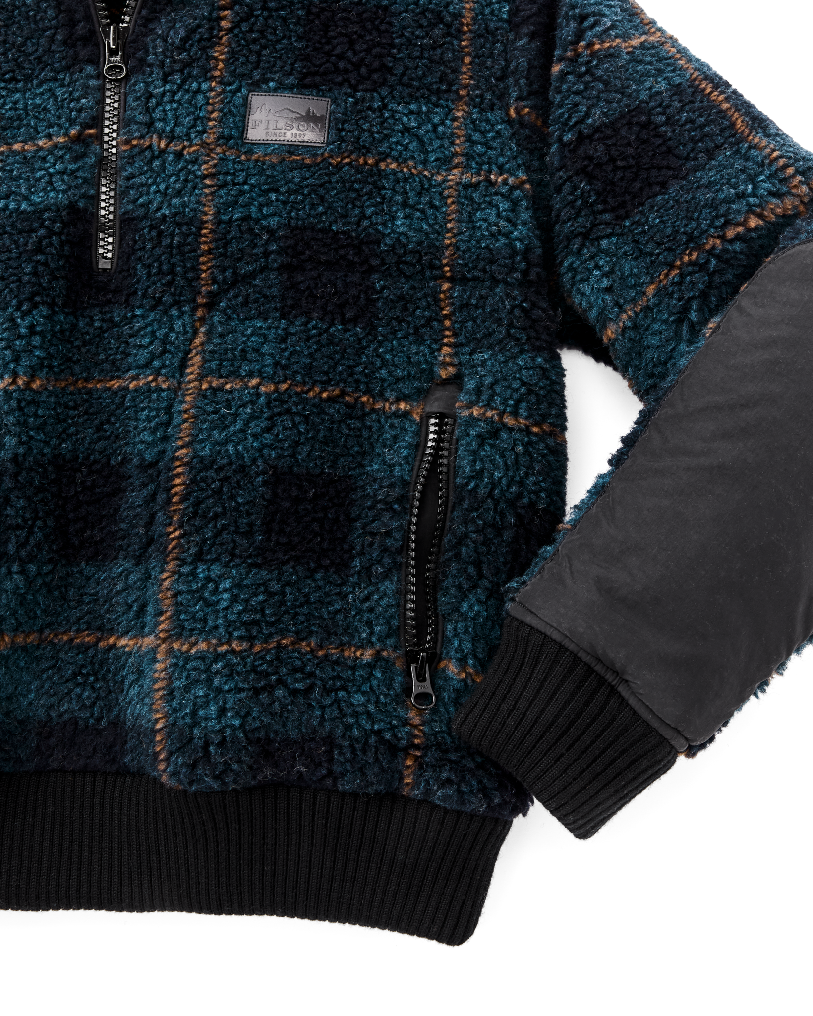 Women's Pile Fleece Popover - Blue / Black Plaid