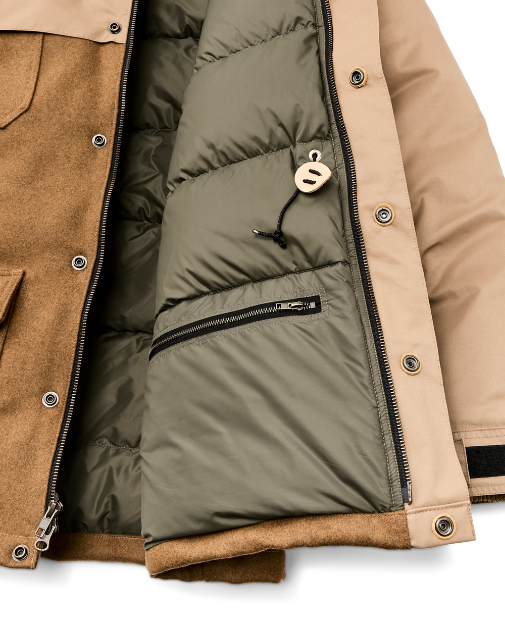 Alternate view of the Filson Filson X Crescent Down Works Parka - Dark Tan / Tan