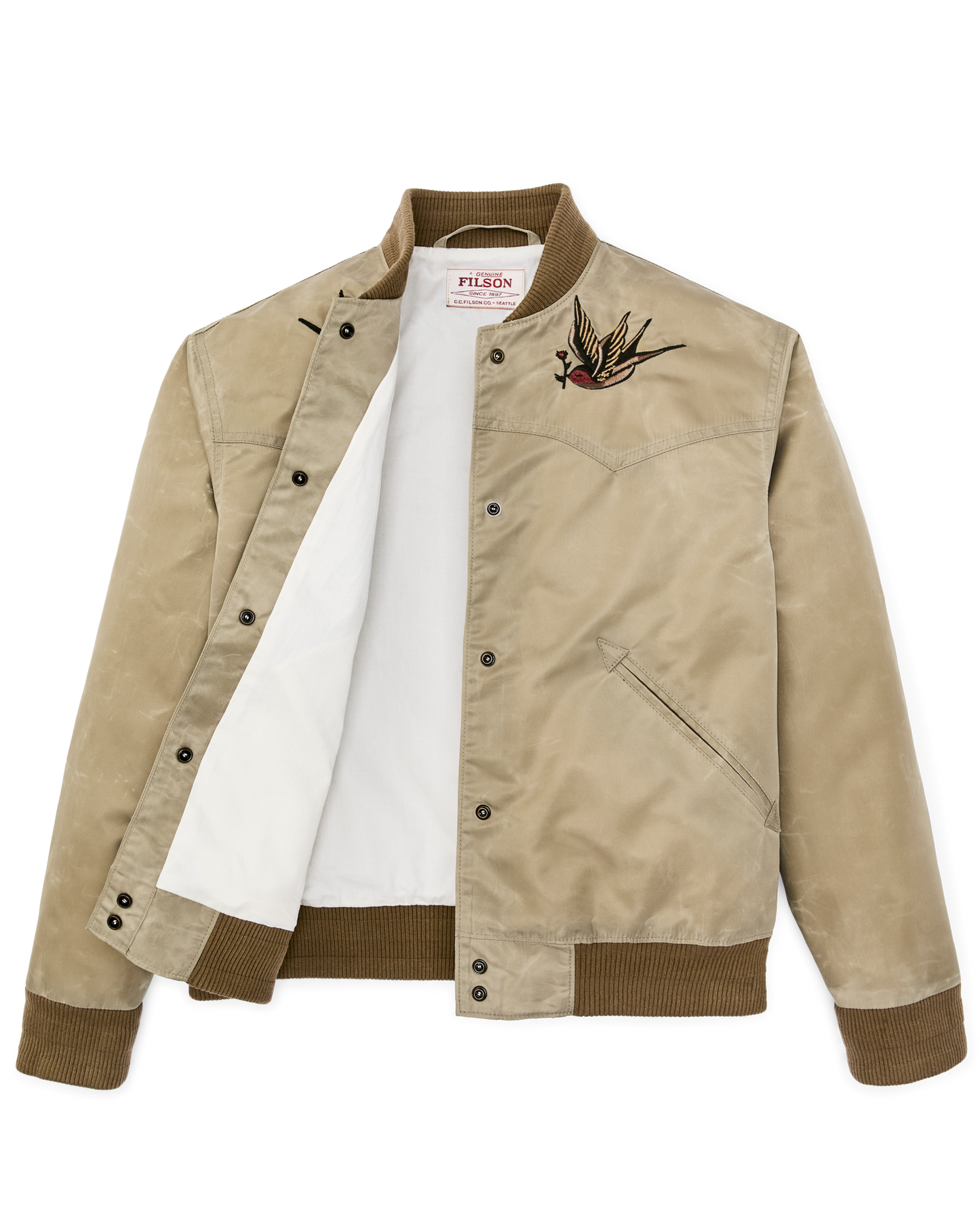 Alternate view of the Filson Women's Western Satin Jacket - Silver Sage