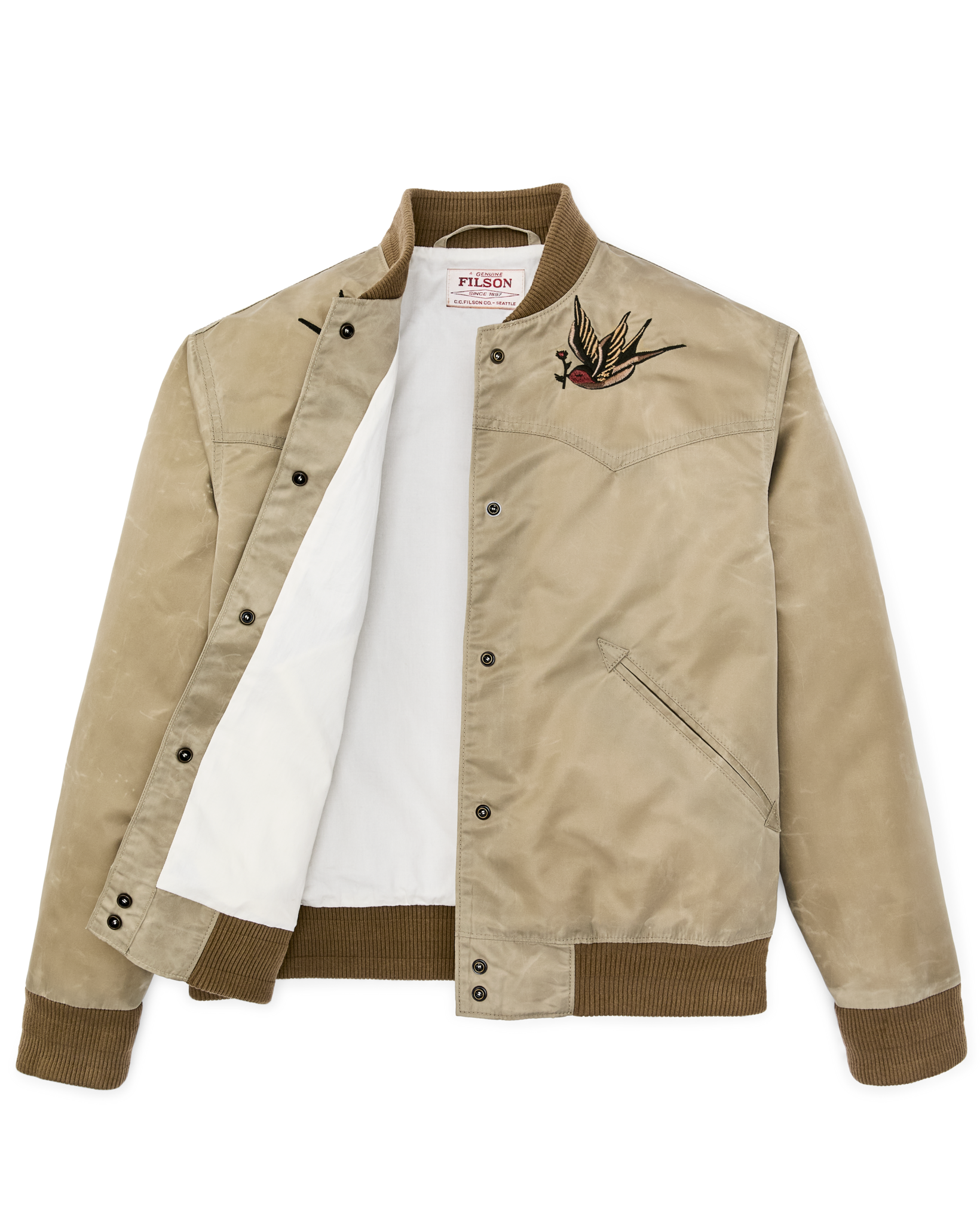 Alternate view of the Filson Women's Western Satin Jacket - Silver Sage