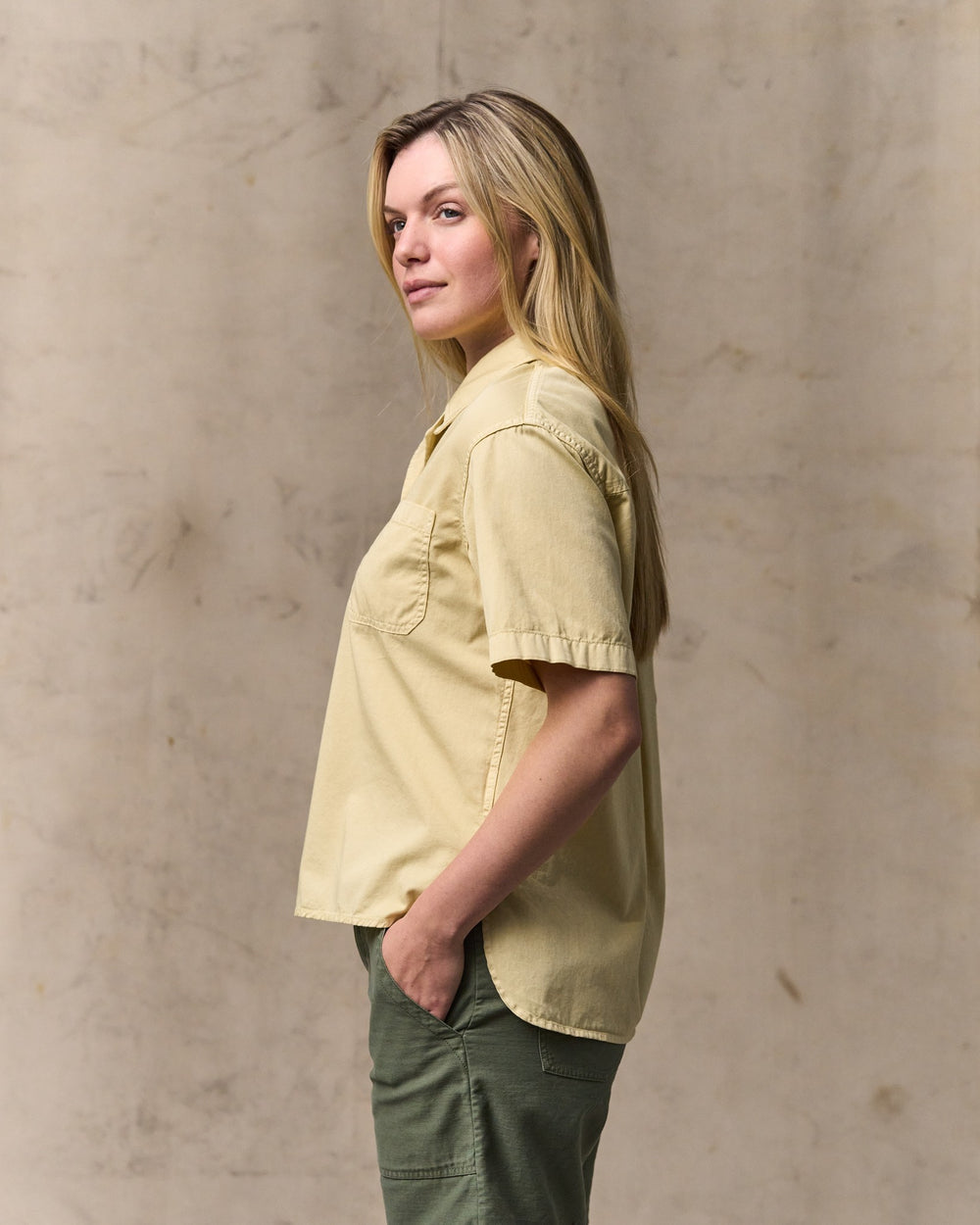 Women's Twill Popover Shirt - Pale Tan