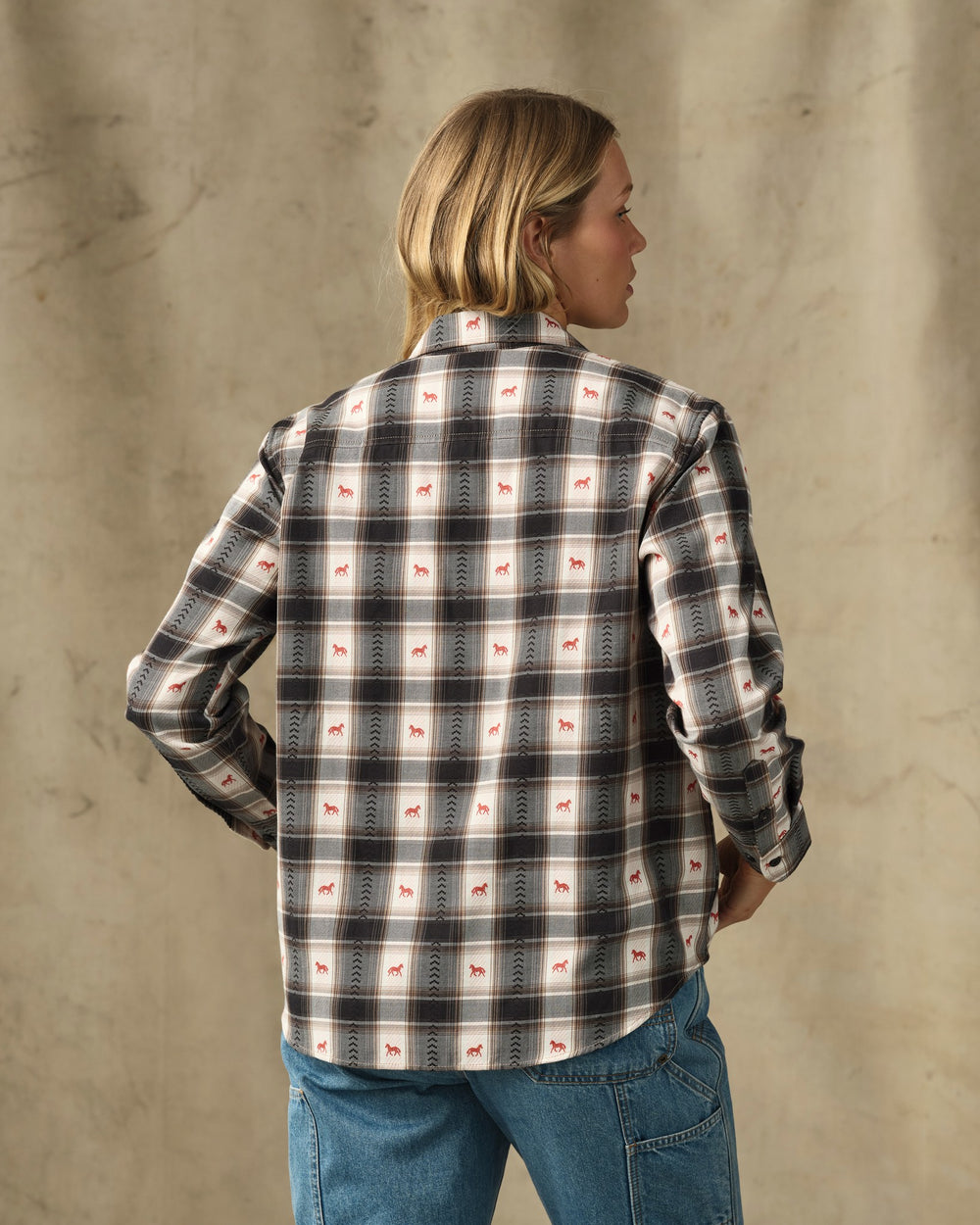 Women's Ranch Shirt - Cream Print